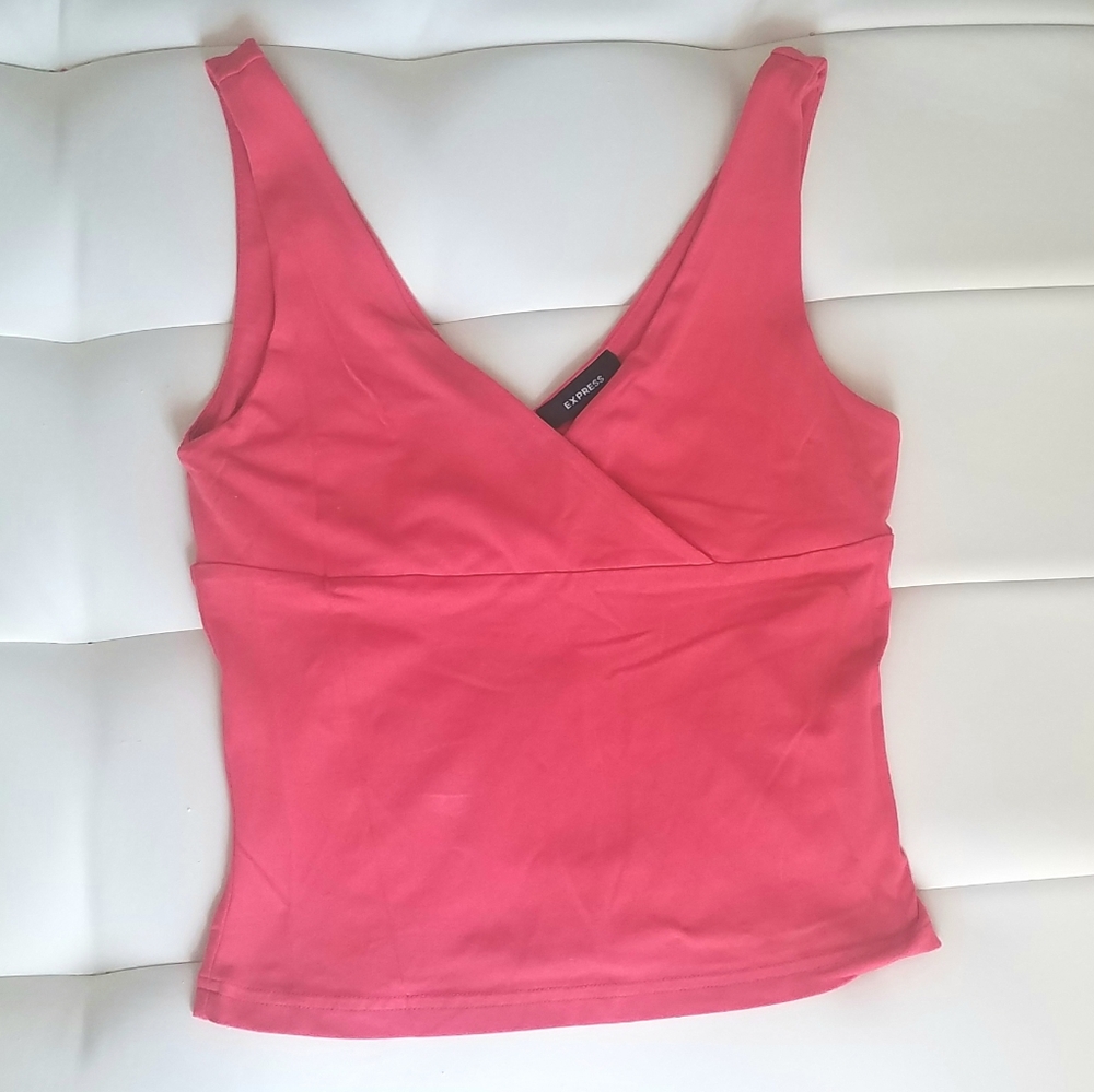 Express Orange Sleeveless Empire Wrap Top - Small